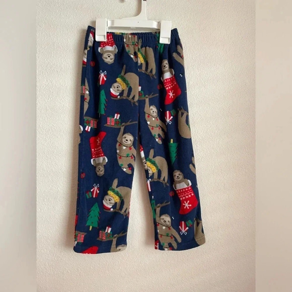 Carters boys fleece sloth Christmas pajama pants size 5T - Picture 4 of 4